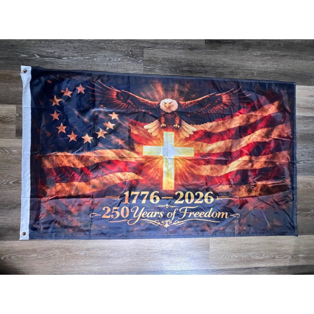 Unbranded 250 Years of Freedom Flag Unisex OS Multicolor 1776-2026 Eagle Cross